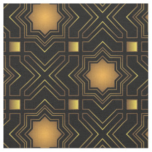 Golden Geo Stars Fabric