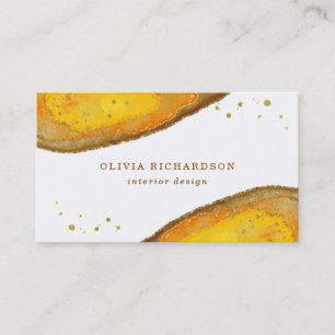 Golden Geode   Watercolor Business Card