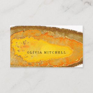 Golden Geode Watercolor Business Card