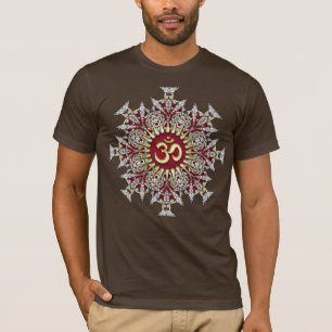 Golden GeoGems Mandala Om sign Shirt