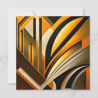 Golden Geometric Abstract Art Invitation