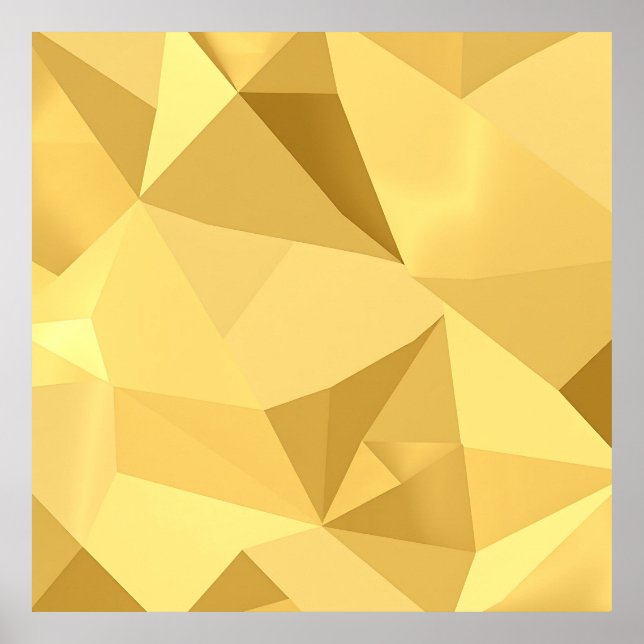 Golden Geometric Abstract Pattern Poster (Front)