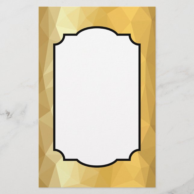 Golden geometric design stationery paper notes (Front)
