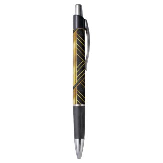 Golden Geometric Dimoned Art Deco on Black Marble
