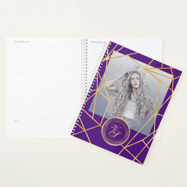 Golden Geometric Girl Fashion Modern Elegant #5 Planner (Display)