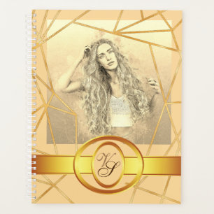 Golden Geometric Girl Fashion Modern Elegant #7 Planner