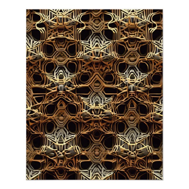 Golden Geometric Labryrinth Poster (Front)