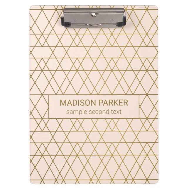 Golden Geometric Lines  Clipboard (Front)