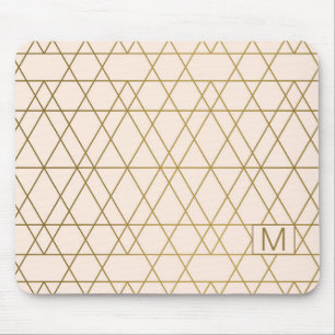 Golden Geometric Lines  Mouse Mat