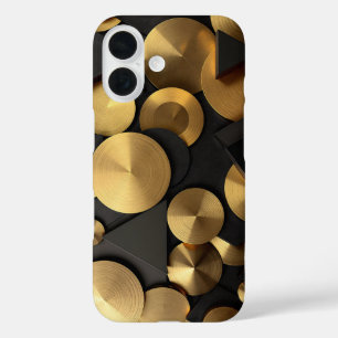 Golden Geometric Luxury Abstract iPhone 16 Case