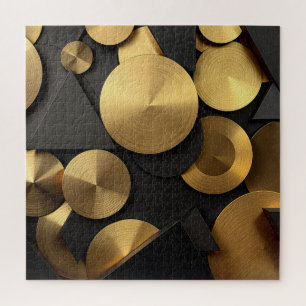 Golden Geometric Luxury Abstract Jigsaw Puzzle