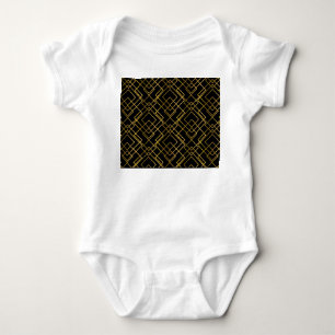 Golden geometric, seamless rhombus pattern. baby bodysuit