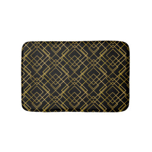 Golden geometric, seamless rhombus pattern. bath mat