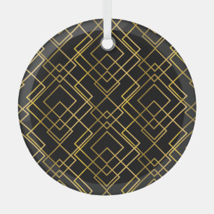 Golden geometric, seamless rhombus pattern. glass tree decoration