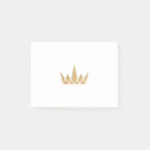 Golden Geometric Shimmering Crown Post-it Notes