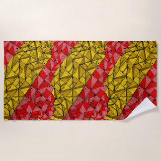 Golden Geometric Stripes – Luxe Abstract Beach Towel