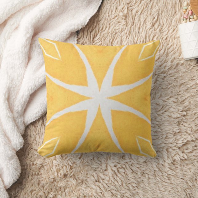 Golden Geometric Sunburst  Cushion (Blanket)