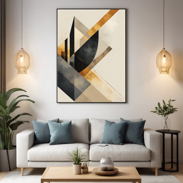 Golden Geometric Symphony Canvas Print (Creator Uploaded)
