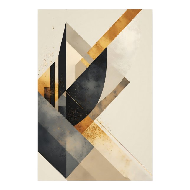Golden Geometric Symphony Photo Print (Front)