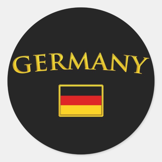 Golden Germany Classic Round Sticker (Front)