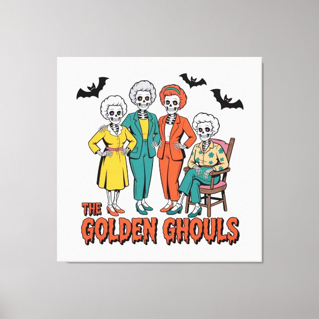 Golden Ghouls Girls' Halloween Canvas Print (Front)