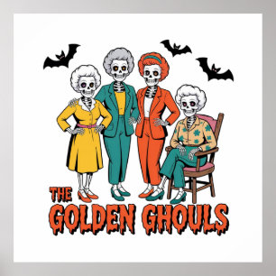 Golden Ghouls Girls' Halloween Poster