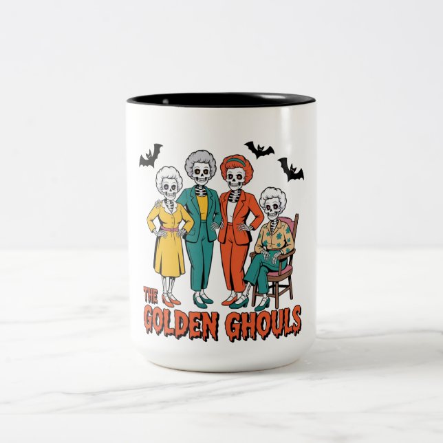 Golden Ghouls Girls' Halloween Two-Tone Coffee Mug (Center)