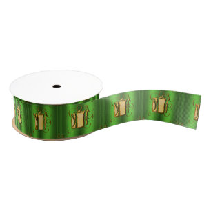 Golden Gifts on Green Christmas Grosgrain Ribbon