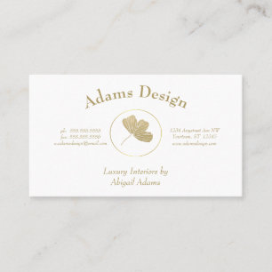 Golden Gingko Leaf Design Spa Yoga Beauty Business Card