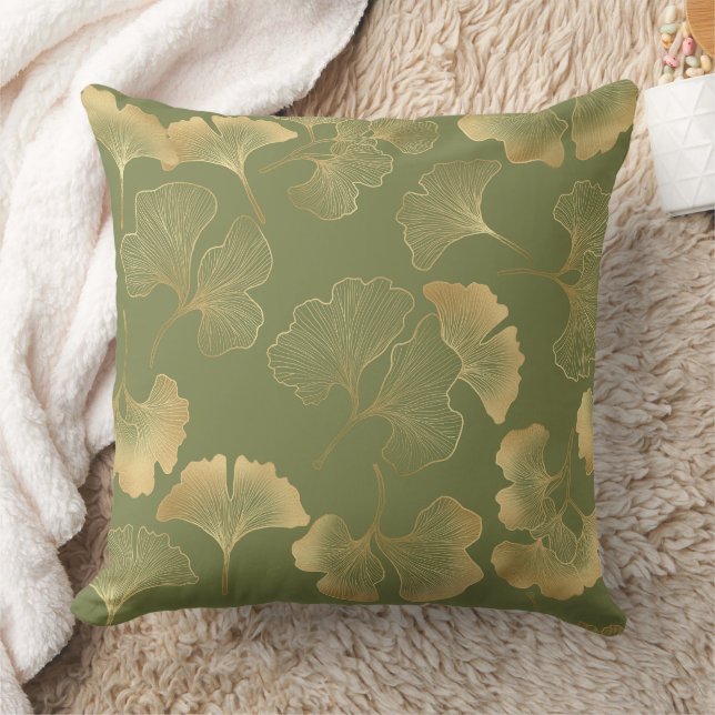 Golden Ginkgo Autumn Pattern Cushion (Blanket)