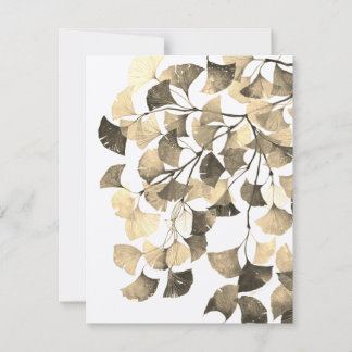 Golden Ginkgo Biloba - Blank Card V1