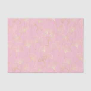 Golden Ginkgo Botanical Blush Nature Pattern Tissue Paper