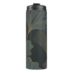 Golden Ginkgo: Luxurious Floral Deco. Thermal Tumbler