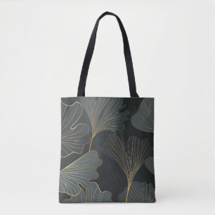Golden Ginkgo: Luxurious Floral Deco. Tote Bag