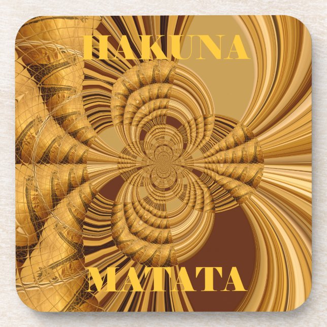 Golden Giraffe Art Print Coaster (Front)