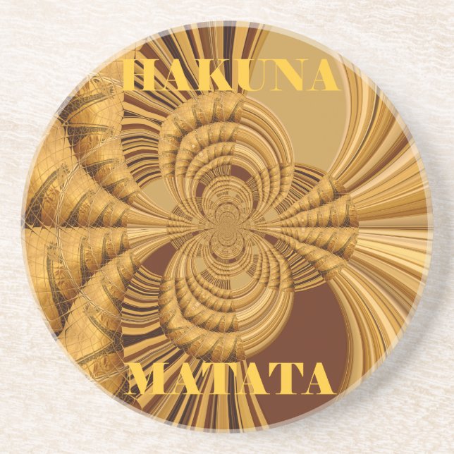 Golden Giraffe Art Print Coaster (Front)