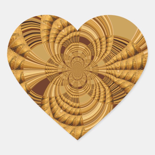 Golden Giraffe Art Print Heart Sticker (Front)