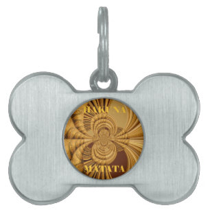Golden Giraffe Art Print Pet Tag
