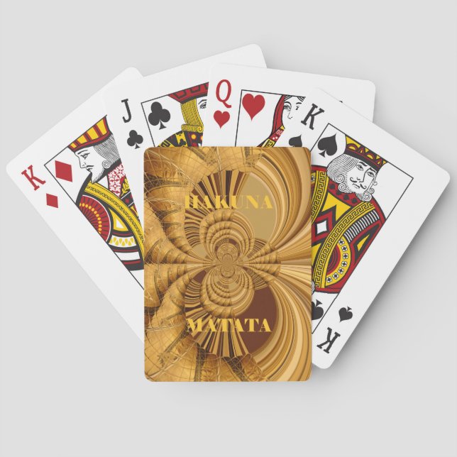 Golden Giraffe Art Print Playing Cards (Back)