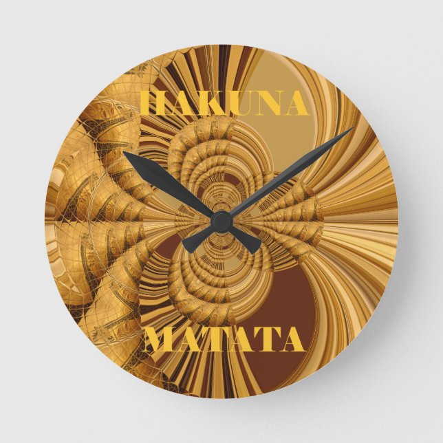 Golden Giraffe Art Print Round Clock (Front)