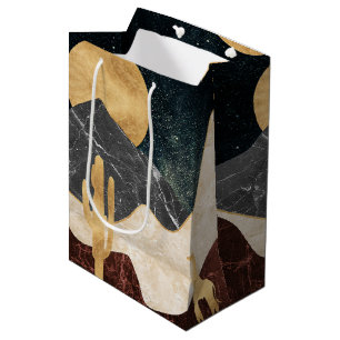 Golden Giraffe Desert Landscape & Marble Mountain Medium Gift Bag