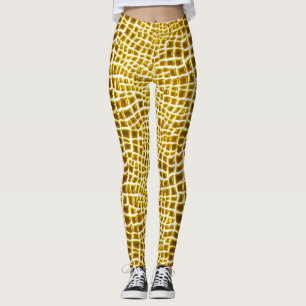 Golden Giraffe Print Leggings
