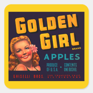 Golden Girl Apples Square Sticker