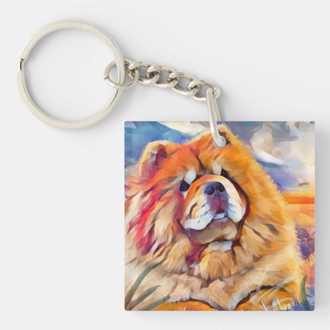 GOLDEN GIRL chow Key Ring (Front)