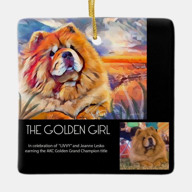 GOLDEN GIRL custom for Joanne  ceramic ornament (Front)