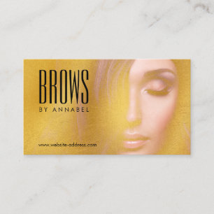 Golden Girl Eyelashes and Brows Salon Business Card