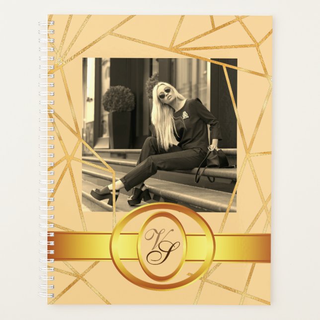 Golden  Girl Fashion Modern Elegant Vintage Planner (Front)