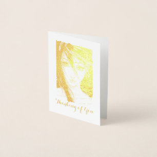 Golden Girl  Message, Thinking of You Foil Card
