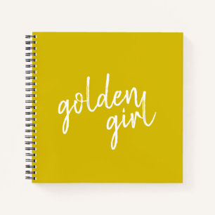 Golden Girl   Modern Gold Script Notebook