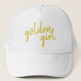 Golden Girl   Modern Gold Script Trucker Hat